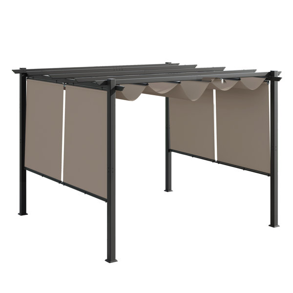 Sol 72 Outdoor™ Thibodeau 10' W × 10' D Aluminum Pergola with Canopy